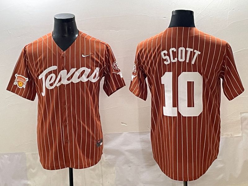 Men Texas Longhorns #10 Scott brown Nike joint Name NCAA 2025 Jersey style 34->ncaa teams->NCAA Jersey